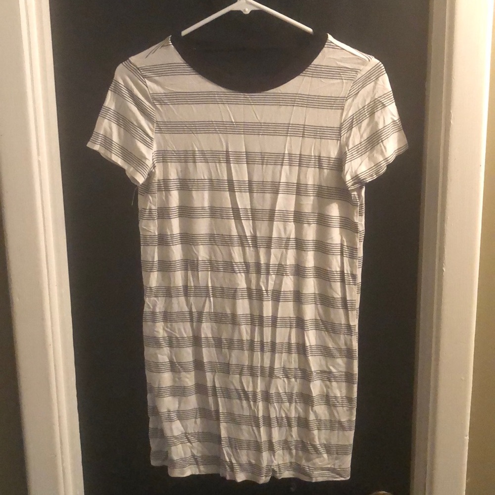 Black and white mini back out dress
